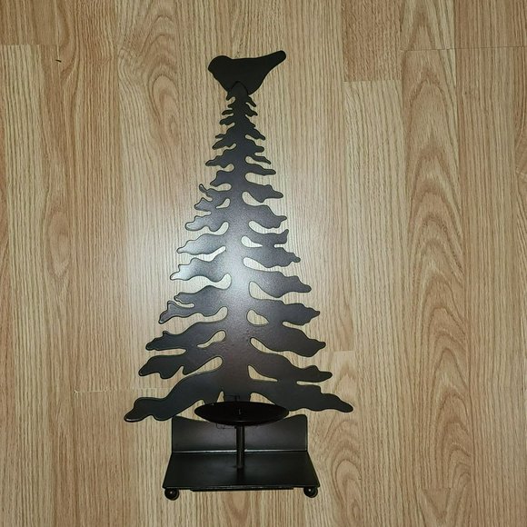 Vintage Metal Candle Holder Pine Tree Shaped 18.5in Farmhouse‎ Style Winter - Picture 10 of 16
